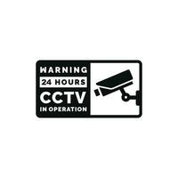 Warning CCTV surveillance sticker icon isolated on white background vector