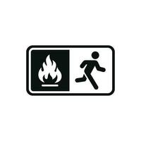 Emergency fire exit symbol icon isolated on white background vector