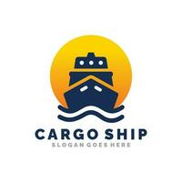 Cargo ship logo design vector illustration