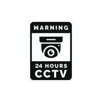 Warning CCTV surveillance sticker icon isolated on white background vector