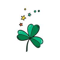 Cute cartoon of a four leaf clover. St. Patrick's Day illustration isolated on white background. vector