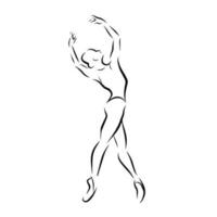 Vector illustration of classical ballet, figure ballet dancer