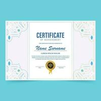 Achievement certificate best award diploma vector