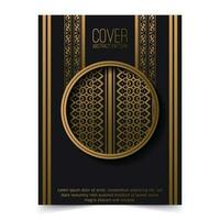 luxury dark border ornament pattern cover vector