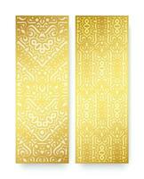 Gold vertical banner with minimal pattern vector
