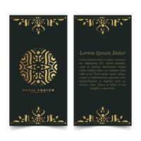 Plantilla de logotipos y tarjetas de visita ornamentales de lujo vector