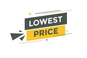 Lowest Price Button. Speech Bubble, Banner Label Lowest Price vector