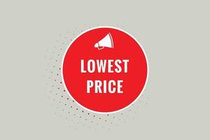 Lowest Price Button. Speech Bubble, Banner Label Lowest Price vector