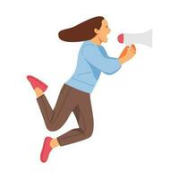 vector illustration of the concept of a person holding a megaphone