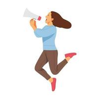 vector illustration of the concept of a person holding a megaphone