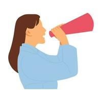 vector illustration of a person holding a megaphone