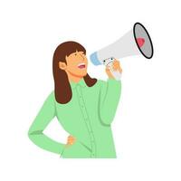 vector illustration of a person holding a megaphone