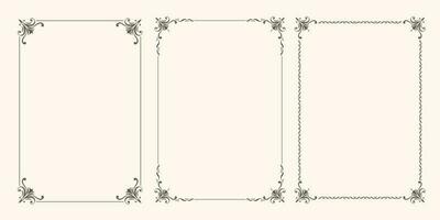 Set of vector frames borders art deco