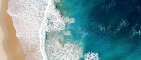 Beach, Birdseye view, Birdseye view beach very small waves, photo