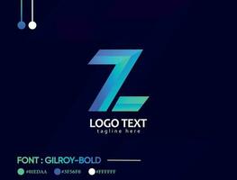 Letter Z And L Business Logo Design Template, Gradient Color With Black Background And Premium Vector. vector