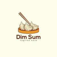 Best Taste Dim Sum Logo Illustration With Chopsticks In A Bamboo Basket, Hi-Quality Premium Dim Sum Clip Art. Foods Illustrations Food Design. Delicious Dim Sum Food Illustrations Design And Vector. vector