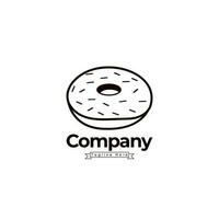 Logo For A Donuts With A Glaze On It. Donuts Vector Icon Logo Clip Art. Donuts Black Color With Line Art, Icon Donuts Food With White Background.