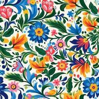 floral, vistoso floral patrón, floral patrón, textura, floral antecedentes textura, floral fondo, generativo ai foto