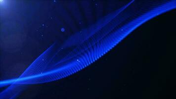 Animated dark blue color wavy pattern particles background video
