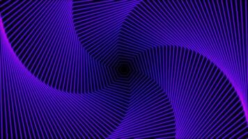 Purple hexagonal element rotating in spiral pattern background video