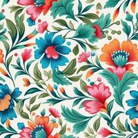 floral, vistoso floral patrón, floral patrón, textura, floral antecedentes textura, floral fondo, generativo ai foto