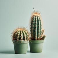 cactus en un llanura antecedentes ai generado foto