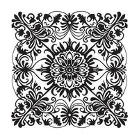 Floral Pattern Line art Illustration Black color, Floral Silhouette Line Art vector