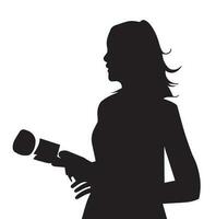 Journalist vector silhouette, News Presenter vector illustration,