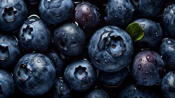 Blueberry fruit seamless background photo