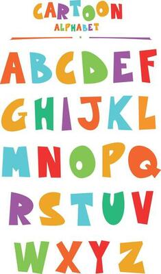 Funny cartoon style ABC for kids