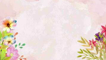 Watercolor leaf floral wedding Autumn summer overlay background animation video. Valentine's Day, Mother's Day, Weddings, and Women's Day background loop video animation