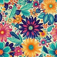 Colorful Flower Pattern, Flower Pattern, Texture, Flower Background Texture, photo