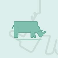rhinoceros logo simple icon design illustration vector