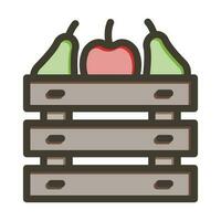 Fruit Box Vector Thick Line Filled Colors Icon Design