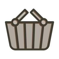 Basket Vector Thick Line Filled Colors Icon Design