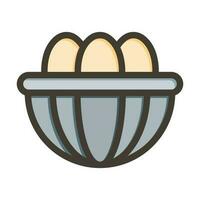 Eggs Basket Vector Thick Line Filled Colors Icon Design