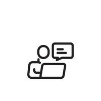 user support icon. line, outline, solid style icon, vector illustration