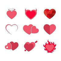 set Love Heart Symbol Icons. Design elements for Valentine's day isolated on white background and easy to edit. vector