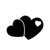 black Love Heart Symbol Icons. Design elements for Valentine's day isolated on white background and easy to edit. vector