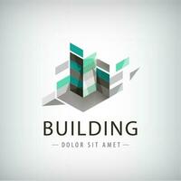 Concept vector graphic. buildings of urban skyline. The logo template modern buildings. Abstract structure, architecture