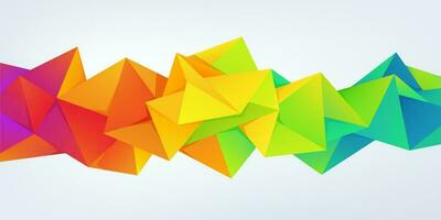 Vector abstract facet, low poly geometric triangle background. 3d crystal colorful shape, banner, horizontal orientation