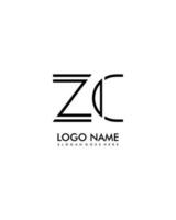 ZC Initial minimalist modern abstract logo vector
