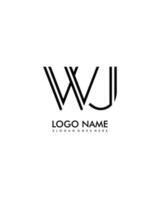 WJ Initial minimalist modern abstract logo vector