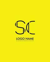 SC Initial minimalist modern abstract logo vector