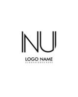 NU Initial minimalist modern abstract logo vector