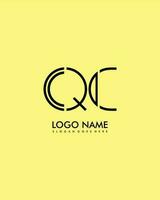 QC Initial minimalist modern abstract logo vector