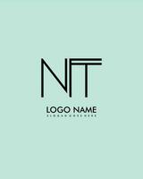 NT Initial minimalist modern abstract logo vector