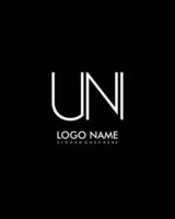 UN Initial minimalist modern abstract logo vector