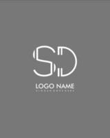 SD Initial minimalist modern abstract logo vector