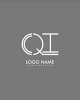 qi inicial minimalista moderno resumen logo vector